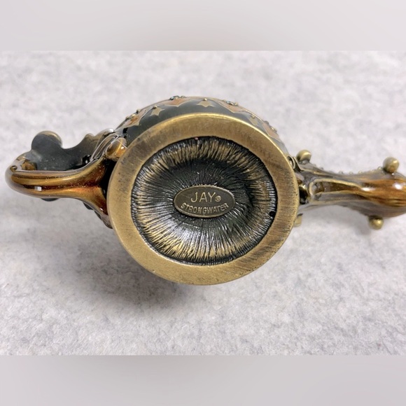 Enamel Crystal Aladdin Genie Lamp Trinket Box - Mint condition - Picture 6 of 9